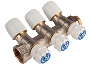 COLLECTEUR 3 SORTIES/ Manifolds- Plated Brass with taps HX93T/15W