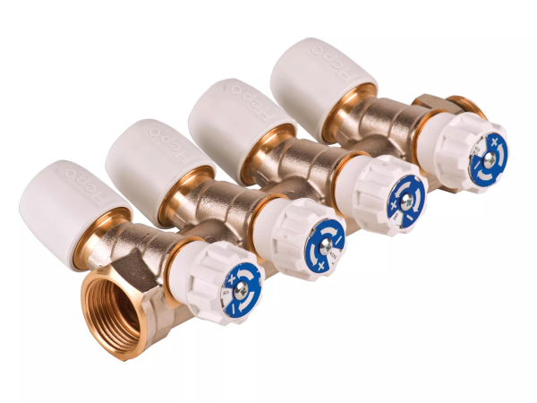 COLLECTEUR DN15 4 SORTIES/ Manifolds - Plated Brass with taps HX94T/15W