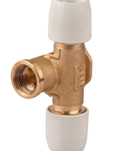 APPLIQUE EN T 22 - WALL PLATE TEE-FEMALE HE7MA/22W